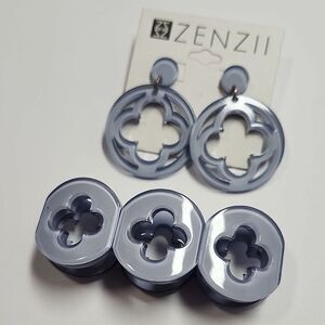 Zenzii Earrings With Matching Bracelet
